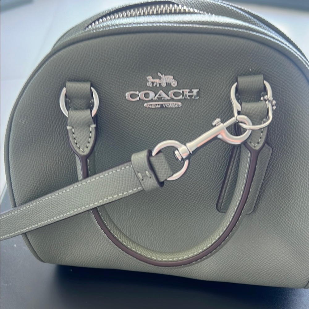 Coach Green Mini Dome Bag with Silver Hardware